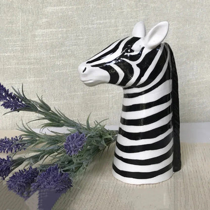 Black and White Zebra Ceramic Vase – Quirky Animal-Inspired Decorative Vase for Unique Home Decor