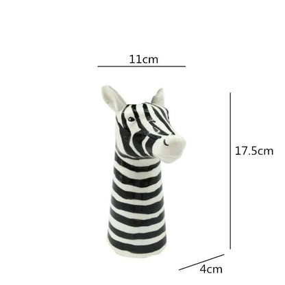 Black and White Zebra Ceramic Vase – Quirky Animal-Inspired Decorative Vase for Unique Home Decor