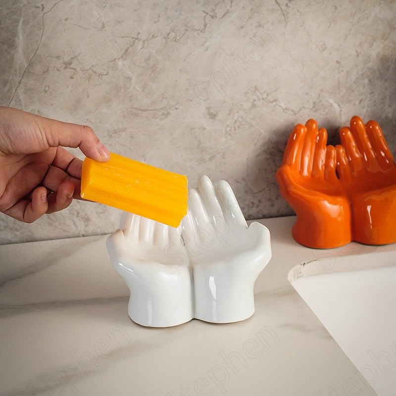 Cartoon Palm Ceramic Soap Holder