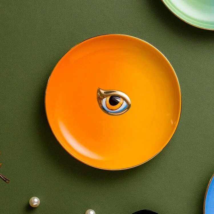 Colourful Eye Ceramic Jewellery Tray