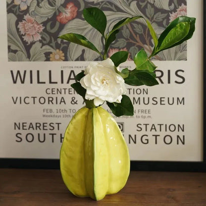 Star Fruit Ceramic Flower Vase – Unique Decorative Pot for Playful Home Decor