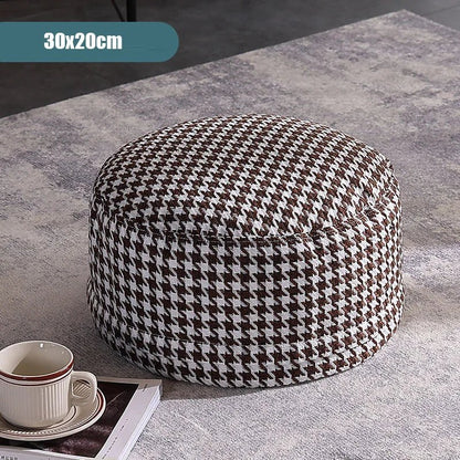 Classic Round Check Pattern Living Room Stool