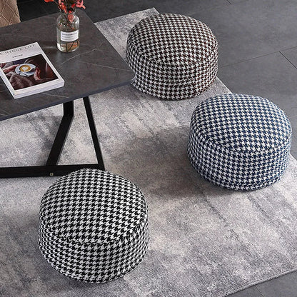 Classic Round Check Pattern Living Room Stool