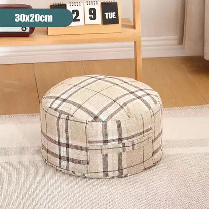 Classic Round Check Pattern Living Room Stool