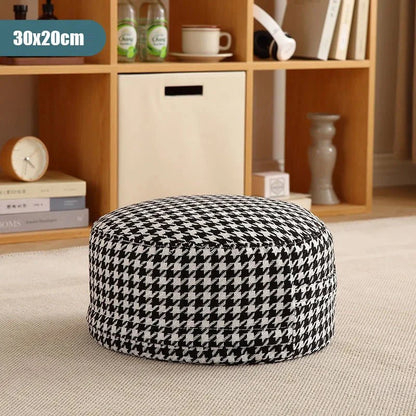 Classic Round Check Pattern Living Room Stool