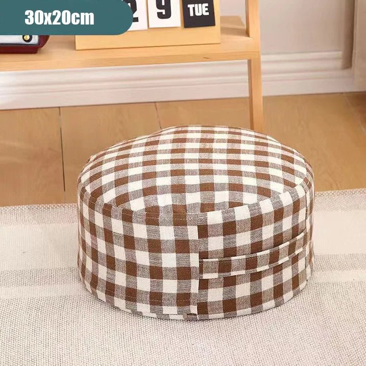 Classic Round Check Pattern Living Room Stool