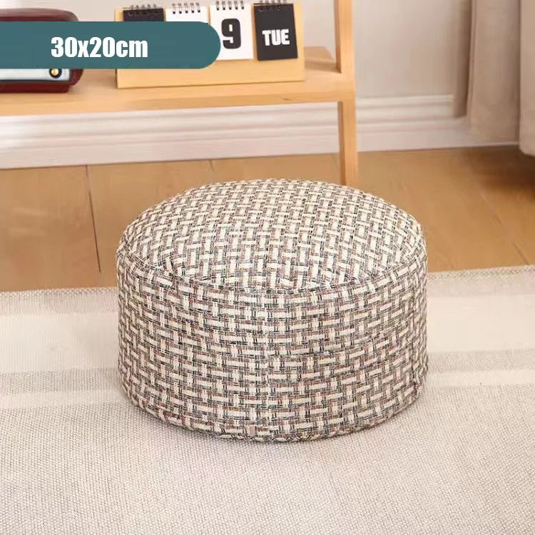 Classic Round Check Pattern Living Room Stool