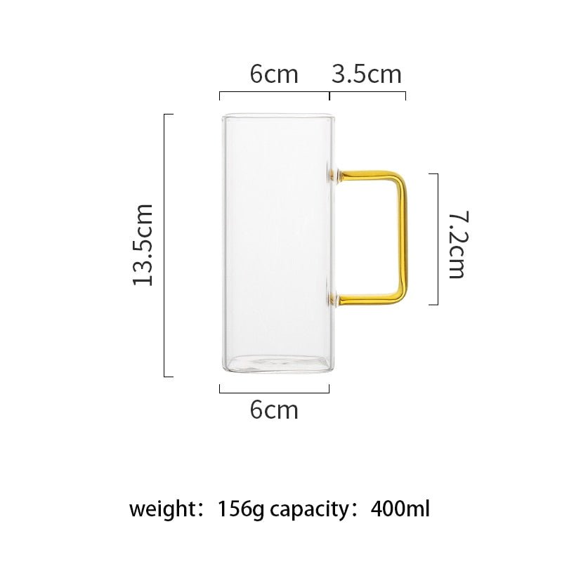 Clear Glass Square Mug – 300ml Modern Transparent Drinkware