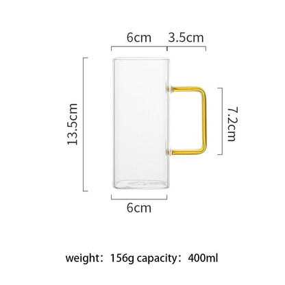 Clear Glass Square Mug – 300ml Modern Transparent Drinkware