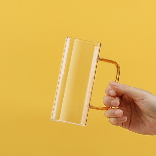 Clear Glass Square Mug – 300ml Modern Transparent Drinkware