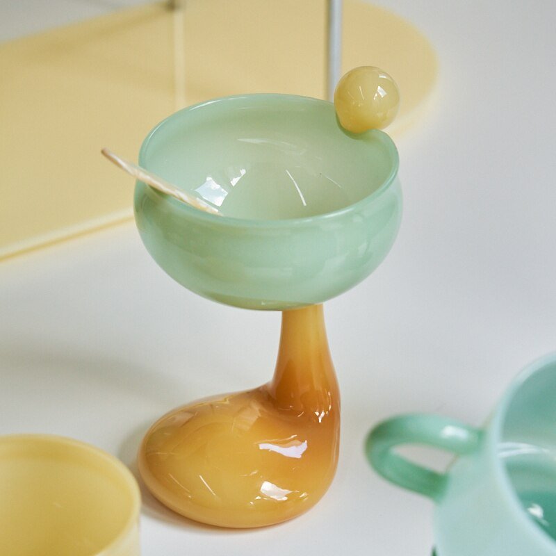 Coloured Glass Cup Goblets