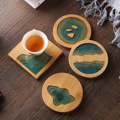 Bamboo Wave Style Resin Tea Coaster