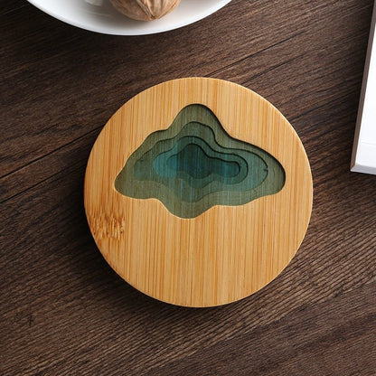 Bamboo Wave Style Resin Tea Coaster