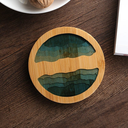 Bamboo Wave Style Resin Tea Coaster