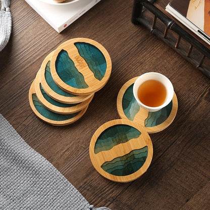 Bamboo Wave Style Resin Tea Coaster