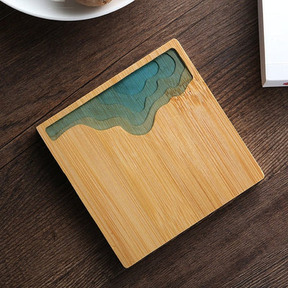 Bamboo Wave Style Resin Tea Coaster