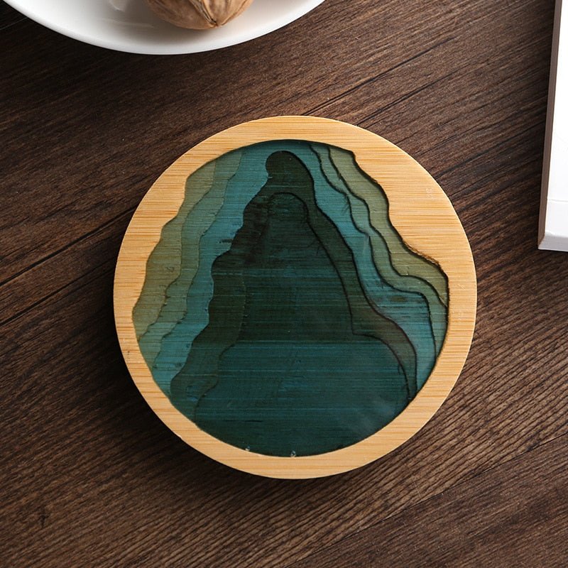 Bamboo Wave Style Resin Tea Coaster