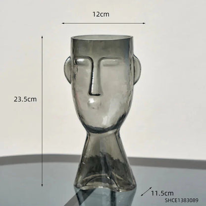 Glass Head-Shaped Decorative Vase – Unique Transparent Terrarium for Plants and Home Decor