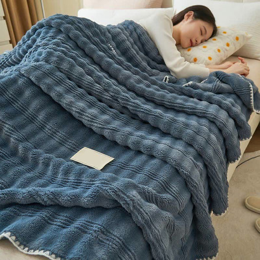 Reversible Coral Fleece Throw Blanket - Soft, Warm, & Stylish