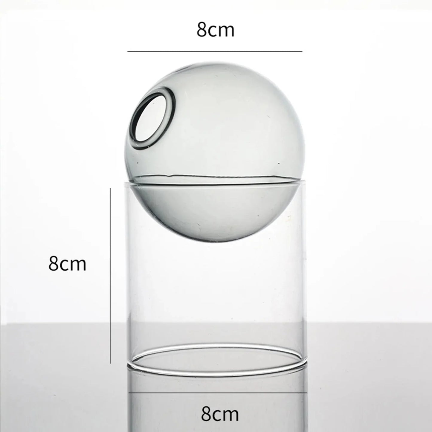 Decorative Round Modern Glass Vase – Stylish Clear Glass Vase for Hydroponic Arrangements and Flowers