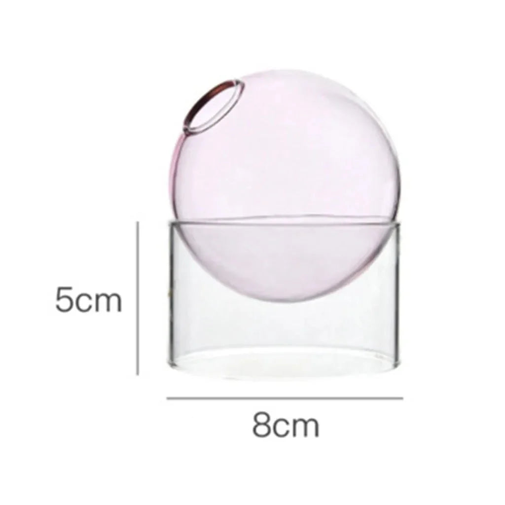 Decorative Round Modern Glass Vase – Stylish Clear Glass Vase for Hydroponic Arrangements and Flowers