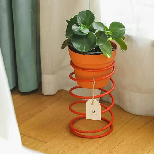 Decorative Spring Flower Pot Stand – Colourful Iron Plant Stand for Balcony and Small Spaces