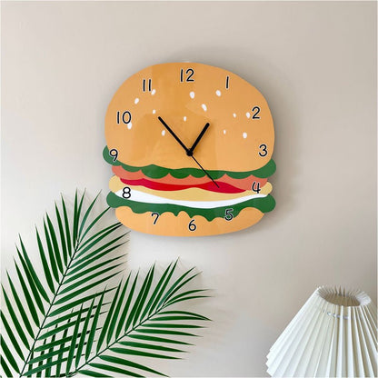 Hamburger Shaped Silent Wall Clock