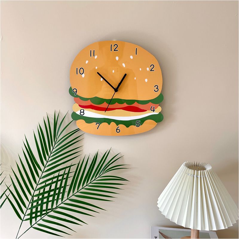 Hamburger Shaped Silent Wall Clock