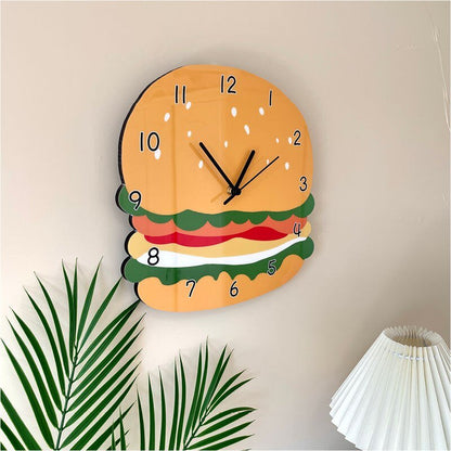 Hamburger Shaped Silent Wall Clock