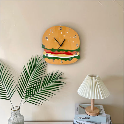 Hamburger Shaped Silent Wall Clock