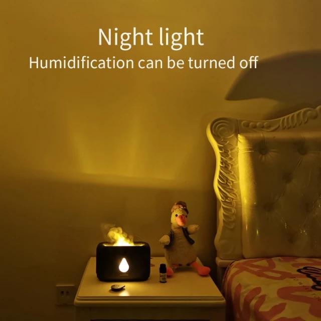 Flame Humidifier Lamp – Ultrasonic Cool Mist Humidifier with Realistic Flame Effect and Remote Control