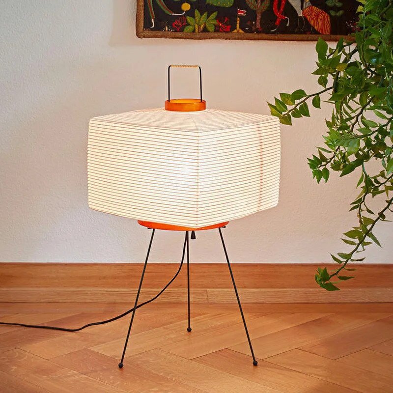 Japanese Design Square Floor Rice Lamp