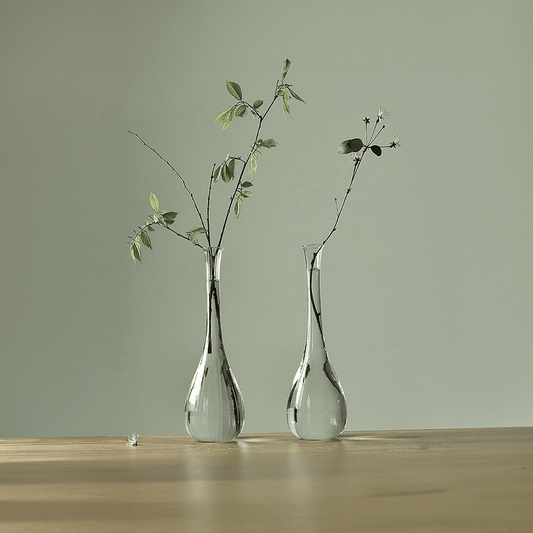 Zen Serenity Transparent Glass Vase – Elegant Hydroponic Terrarium for Plants and Flowers