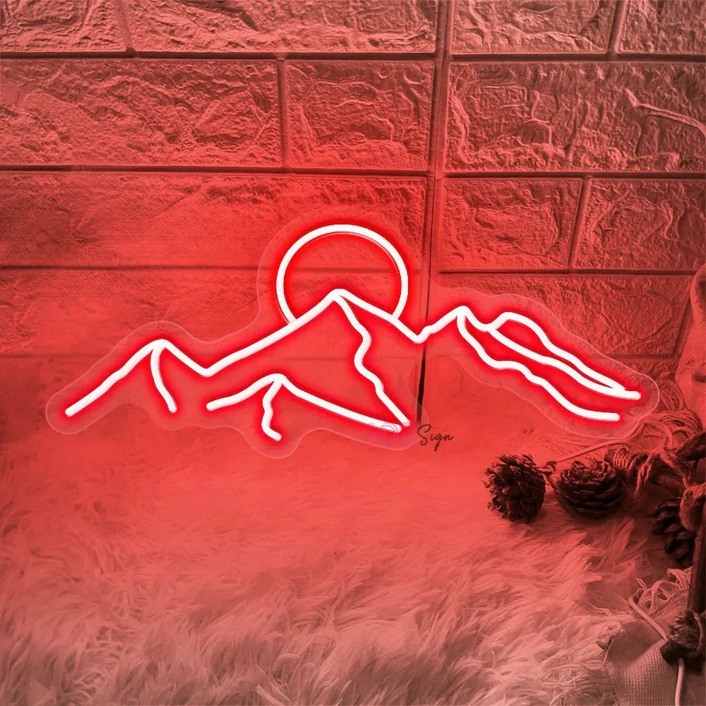 LED Mountain & Sun Neon Light Sign