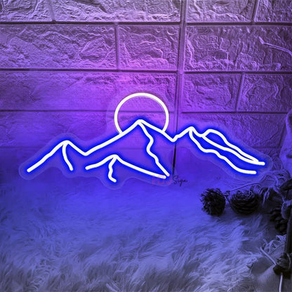 LED Mountain & Sun Neon Light Sign