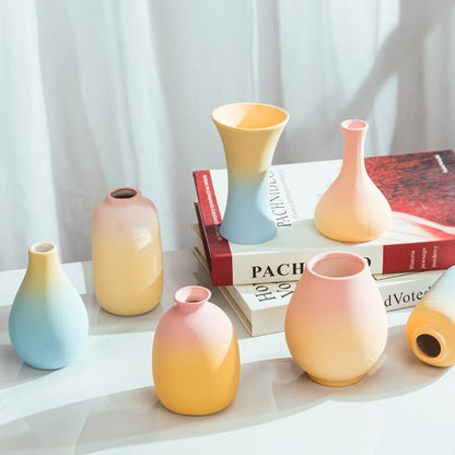 Macaron Coloured Ceramic Decorative Vase – Playful and Vibrant Accent for Modern Home Decor