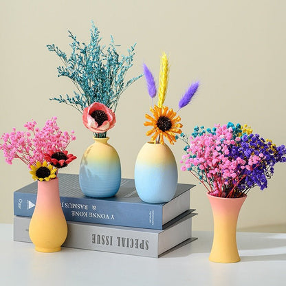 Macaron Coloured Ceramic Decorative Vase – Playful and Vibrant Accent for Modern Home Decor