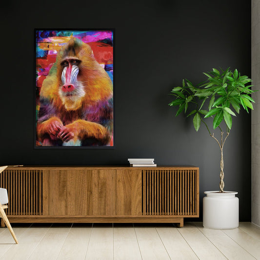 Mandrill Abstract Art Stretched Canvas – Unique Wall Decor to Enliven Your Space