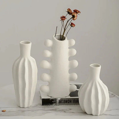 Unglazed Minimalist Ceramic Vase – Chic Decorative Accent for Modern Home and Office