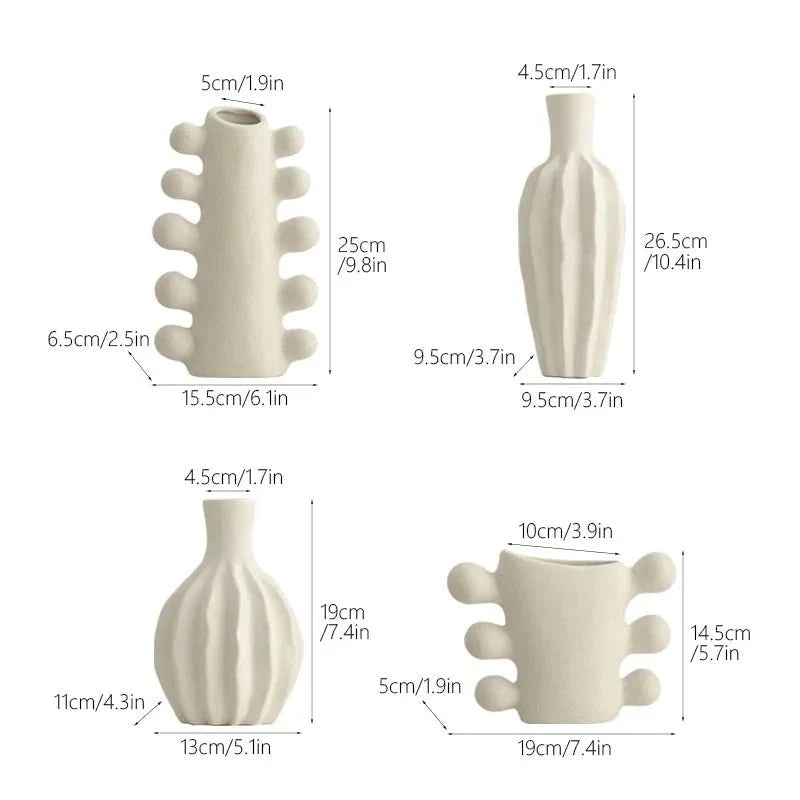 Unglazed Minimalist Ceramic Vase – Chic Decorative Accent for Modern Home and Office