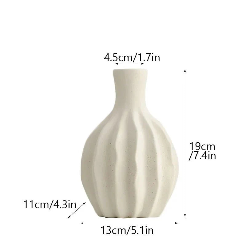 Unglazed Minimalist Ceramic Vase – Chic Decorative Accent for Modern Home and Office