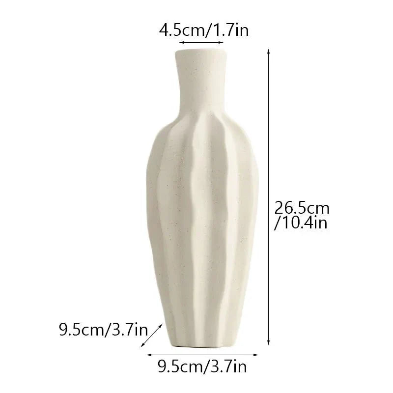 Unglazed Minimalist Ceramic Vase – Chic Decorative Accent for Modern Home and Office