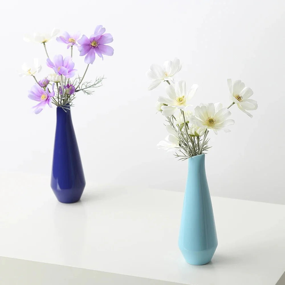 Bright Solid Colour Porcelain Vase – Modern Yellow Vase for Weddings, Dining Tables, and Home Decor