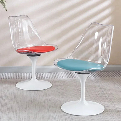 Modern Contemporary Acrylic Terrace Dining Chair with Colourful Upholstery