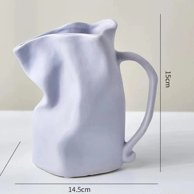 Modern Minimalist Irregular Ceramic Vase – Unique Decorative Vase for Sophisticated Home Decor