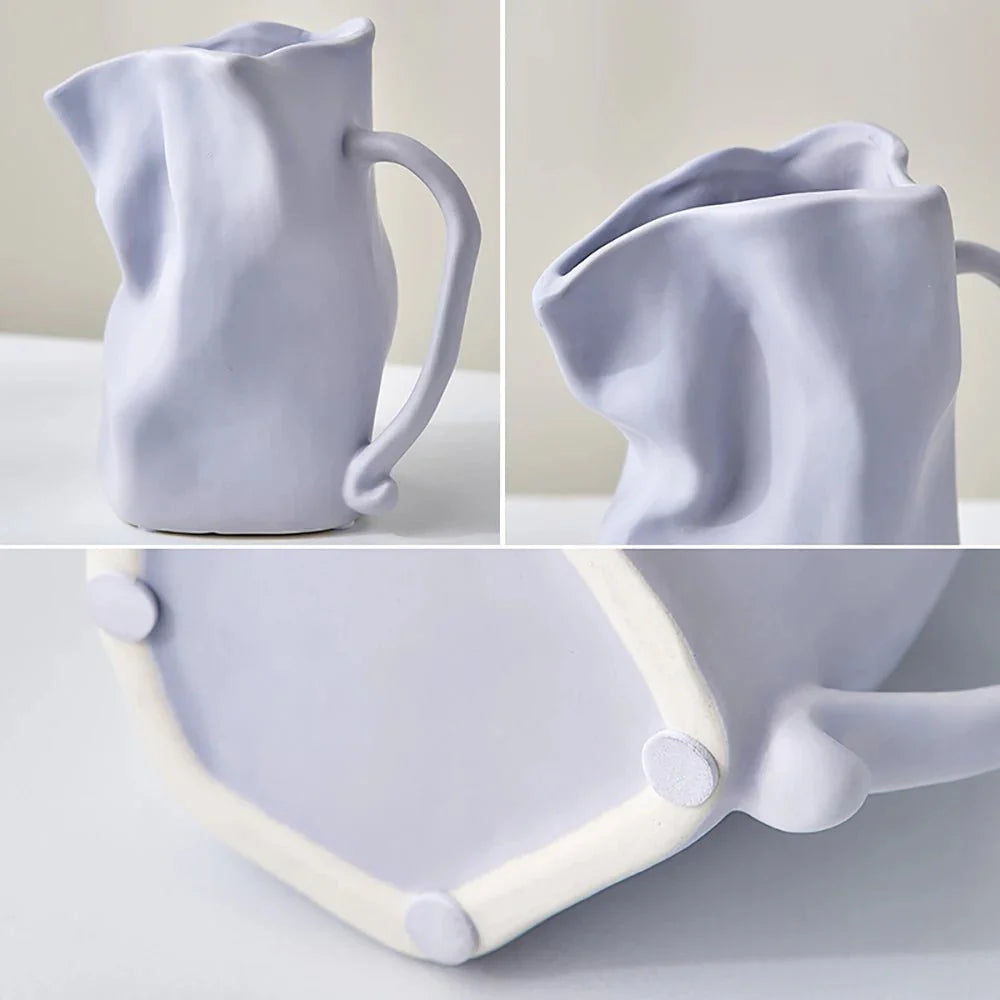 Modern Minimalist Irregular Ceramic Vase – Unique Decorative Vase for Sophisticated Home Decor