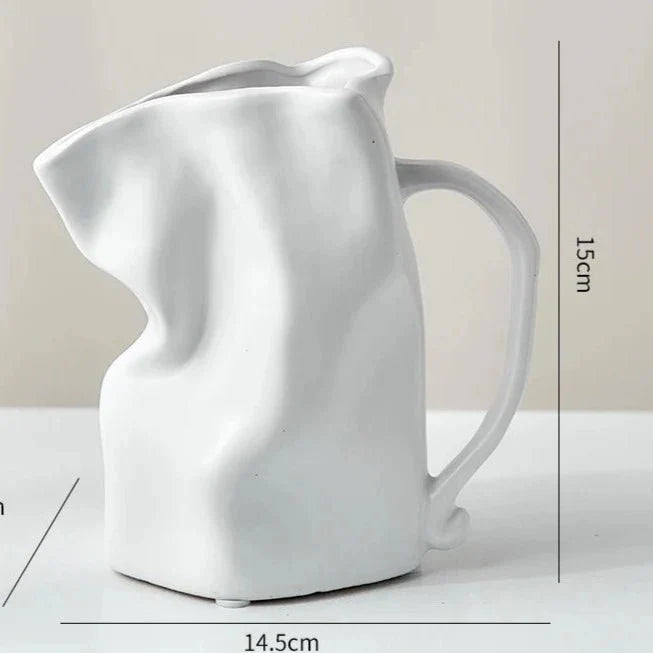 Modern Minimalist Irregular Ceramic Vase – Unique Decorative Vase for Sophisticated Home Decor