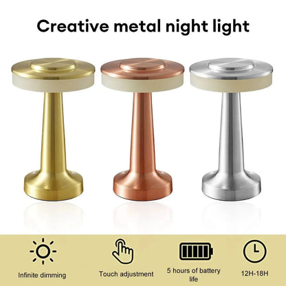 Rechargeable LED Metallic Table Lamp