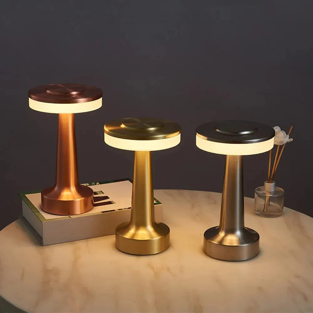 Rechargeable LED Metallic Table Lamp