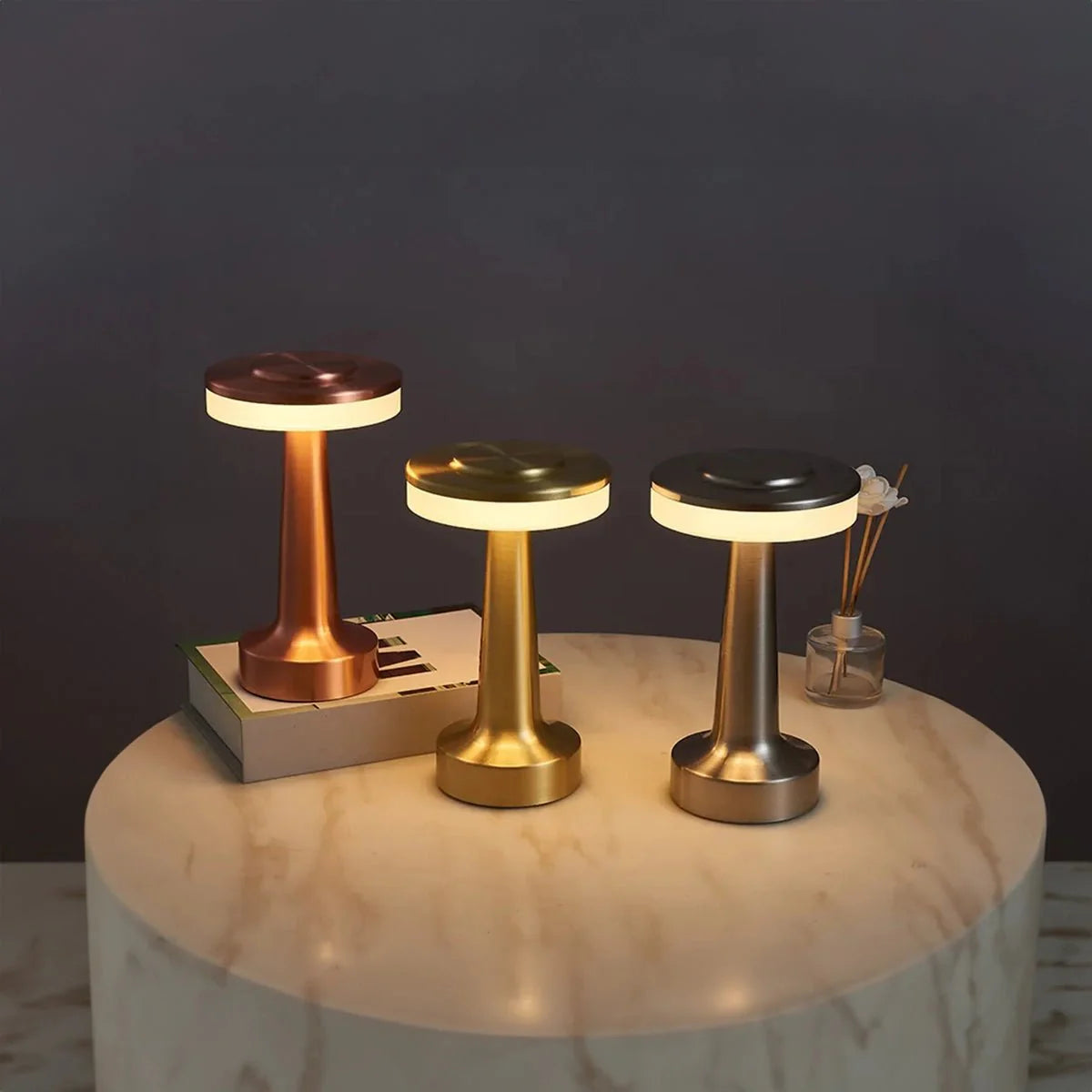 Rechargeable LED Metallic Table Lamp